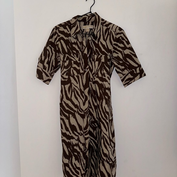 MICHAEL Michael Kors Zebra Belted Collared Dress - Picture 5 of 5